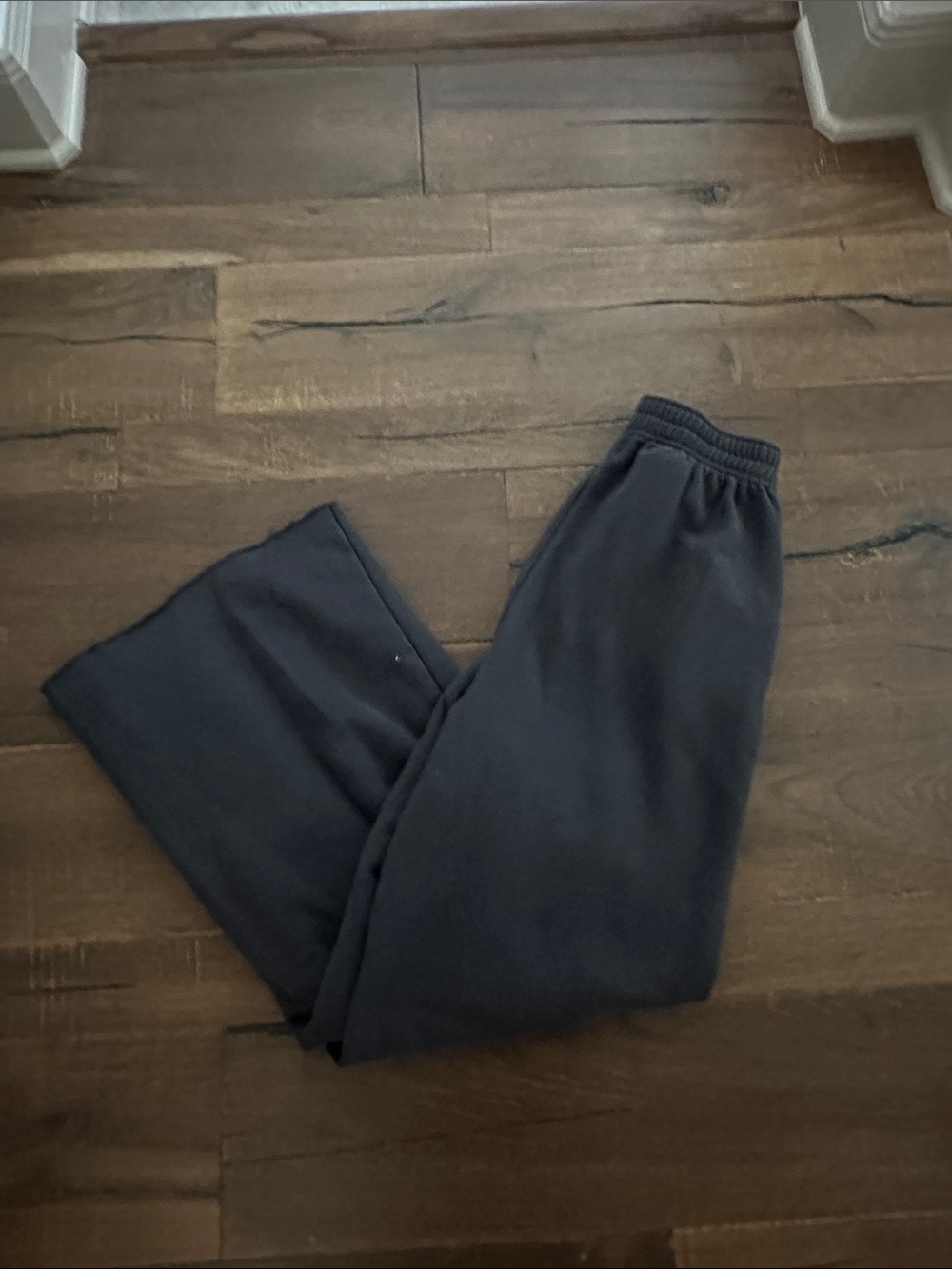 Wild Fable Dark Grey Fleece-Lined Wide Leg Sweatpants with Elastic Waist